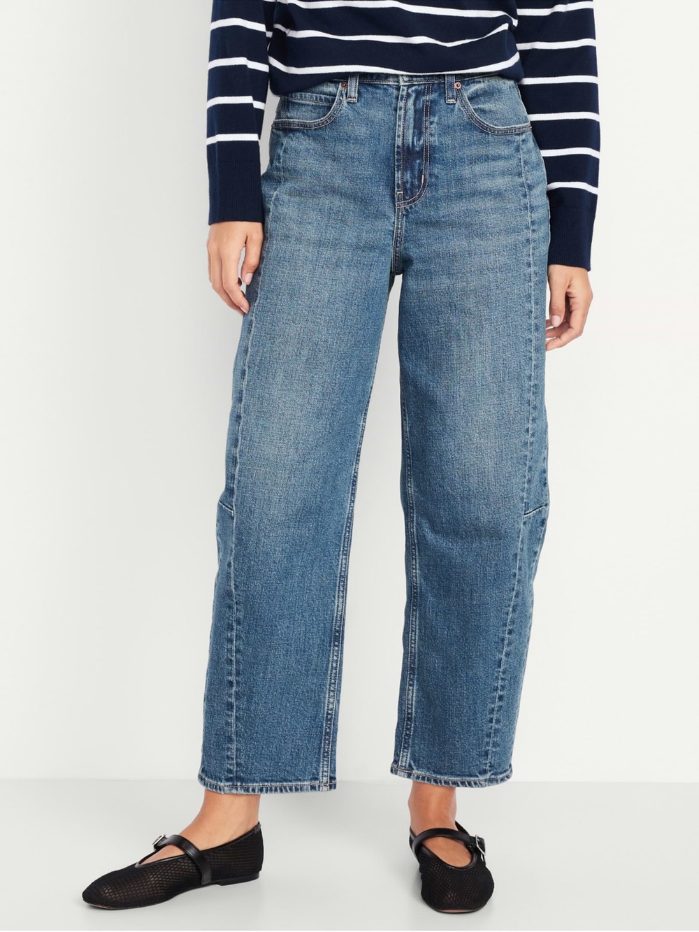 Old Navy high waisted barrel baggy ankle blue Jeans